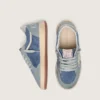 Young Ball Star in pelle scamosciata azzurra e blu denim con stella in pelle bianca