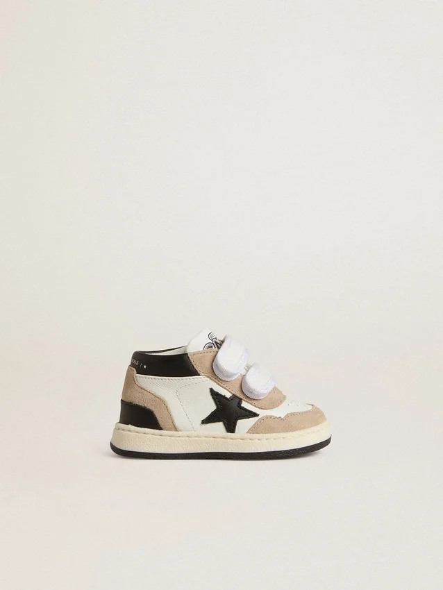 Junior June in nappa con inserti in pelle scamosciata e stella in pelle nera