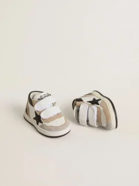 Junior June in nappa con inserti in pelle scamosciata e stella in pelle nera