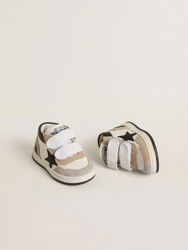 Junior June in nappa con inserti in pelle scamosciata e stella in pelle nera