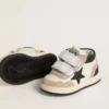 Junior June in nappa con inserti in pelle scamosciata e stella in pelle nera
