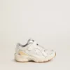 Junior Lightstar in pelle bianca e mesh con stella in pelle bianca