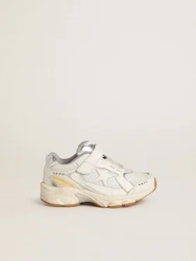 Junior Lightstar in pelle bianca e mesh con stella in pelle bianca