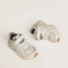 Junior Lightstar in pelle bianca e mesh con stella in pelle bianca