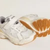 Junior Lightstar in pelle bianca e mesh con stella in pelle bianca