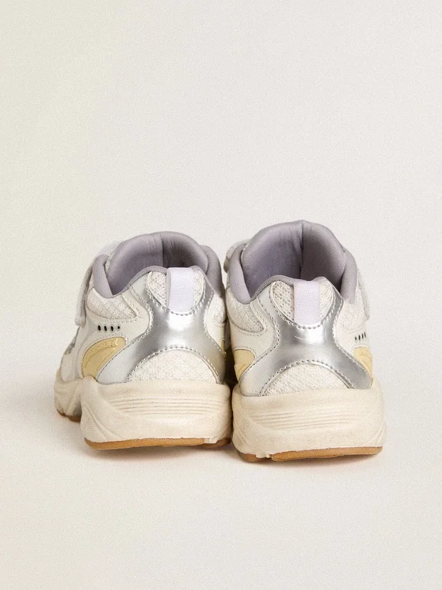 Junior Lightstar in pelle bianca e mesh con stella in pelle bianca