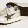 Junior Marathon in nylon argento con stella nera e linguetta in pelle sul tallone