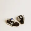 Junior Marathon in nylon nero con stella stampata e linguetta in pelle sul tallone