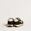 Junior Marathon in nylon nero con stella stampata e linguetta in pelle sul tallone