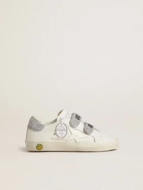 Junior Old School con linguetta sul tallone e cinturini in cristalli Swarovski argentati