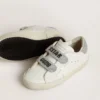 Junior Old School con linguetta sul tallone e cinturini in cristalli Swarovski argentati