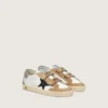 Junior Old School con stella in pelle nera e inserti in pelle scamosciata beige e verde