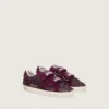Junior Old School in glitter bordeaux con stella in pelle scamosciata bordeaux e linguetta sul tallone