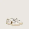 Junior Old School in nappa con stella in pelle di pony con stampa leopardata e inserti in pelle