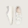 Young Old School in pelle bianca con stella in pelle argento metallizzato e inserti in cristallo argento