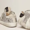 Junior Super-Star con glitter argento e dettagli in pelle scamosciata