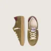 Junior Super-Star in pelle scamosciata verde militare con stella in pelle bordeaux e linguetta sul tallone