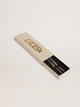 Lacci beige con stampa leopardata e logo bianco a contrasto