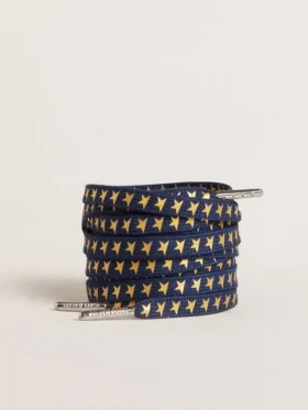 Lacci blu navy con stelle dorate a contrasto