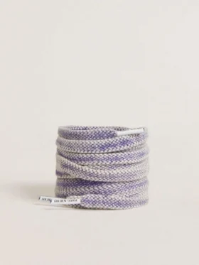 Lacci in cotone color viola invecchiato con puntale con logo