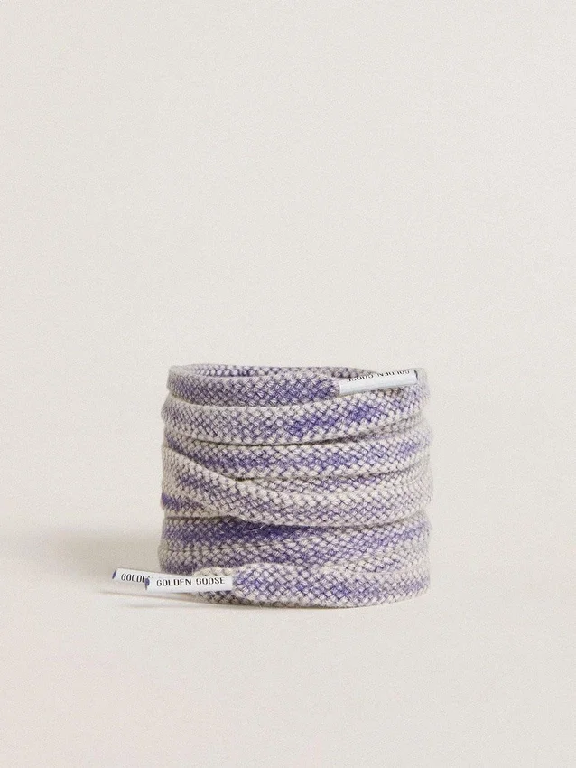 Lacci in cotone color viola invecchiato con puntale con logo