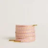 Lacci in cotone rosa con stelle dorate a contrasto