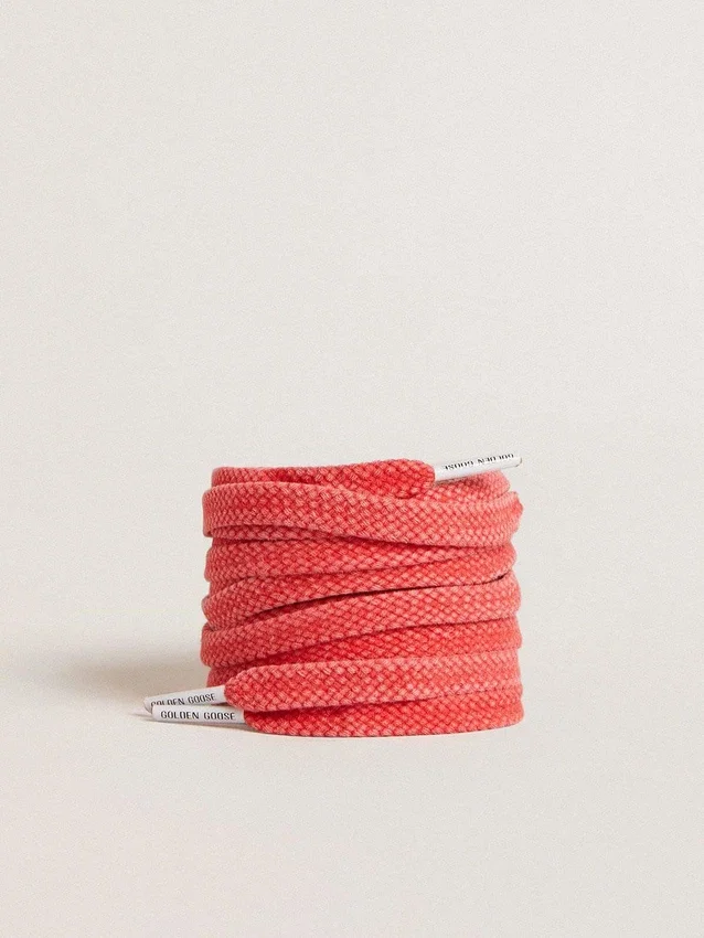 Lacci in cotone rosso con dettagli bianchi