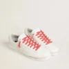 Lacci in cotone rosso con dettagli bianchi