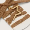 Lacci in lana color marrone “Pellami” con moschettone a forma di stella dorata