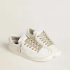 Lacci in lurex color oro con logo bianco a contrasto