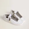 Lacci in lurex grigio scuro con stelle dorate a contrasto