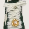 Lacci in mohair bianco “Pellami” con ciondolo gioiello