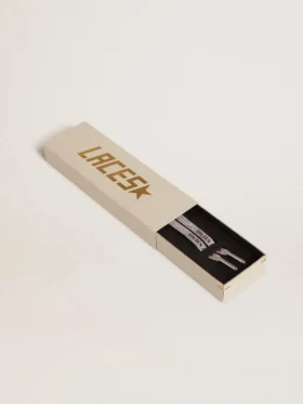 Lacci multicolori in lurex con logo nero a contrasto