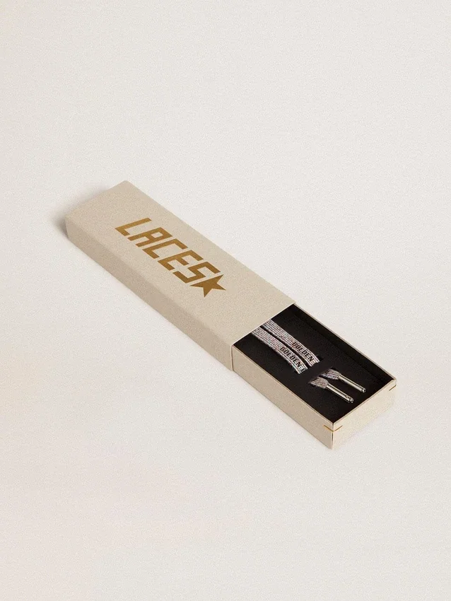 Lacci multicolori in lurex con logo nero a contrasto
