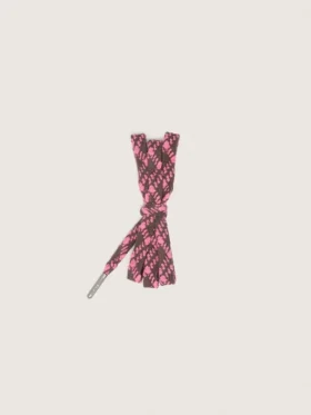 Lacci tartan marrone scuro e rosa