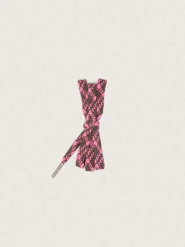 Lacci tartan marrone scuro e rosa