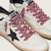 Lacci tartan marrone scuro e rosa