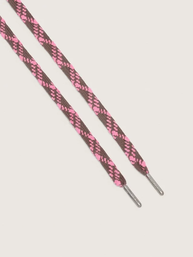 Lacci tartan marrone scuro e rosa