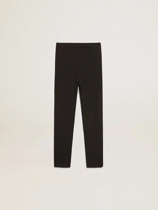 Leggings neri per bambine con stelle bianche sui lati