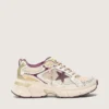 Lightstar CNY da donna in rete bianca e pelle con stella in TPU rosso vino