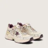 Lightstar CNY da donna in rete bianca e pelle con stella in TPU rosso vino