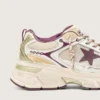 Lightstar CNY da donna in rete bianca e pelle con stella in TPU rosso vino