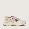 Lightstar CNY da uomo in mesh bianco e pelle con stella in TPU rosso vino