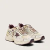 Lightstar CNY da uomo in mesh bianco e pelle con stella in TPU rosso vino