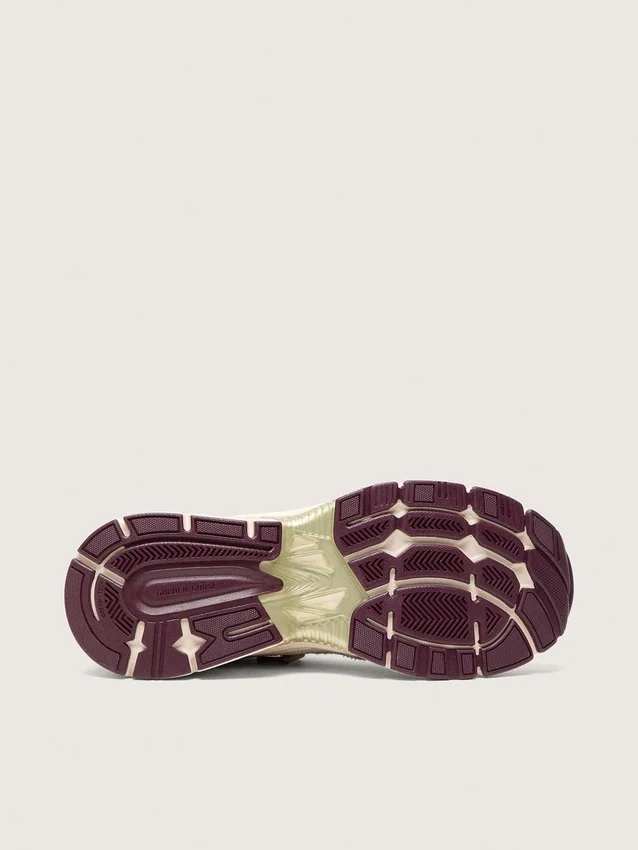 Lightstar CNY da uomo in mesh bianco e pelle con stella in TPU rosso vino