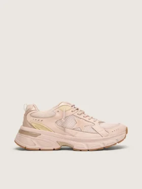 Lightstar da donna con tomaia in pelle rosa e mesh e stella rosa