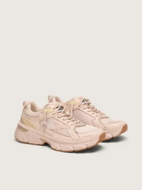 Lightstar da donna con tomaia in pelle rosa e mesh e stella rosa