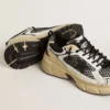 Lightstar da donna in pelle bianca e rete nera con stella in TPU nera