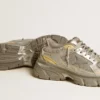 Lightstar da donna in pelle metallizzata e rete argentata con stella grigia