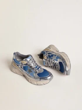 Lightstar da donna in rete azzurra con stella in TPU bianco e inserti argentati a base biologica